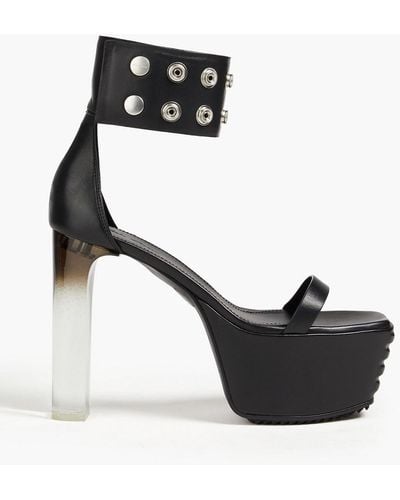 Rick Owens Luxor Eyelet-embellished Leather Platform Sandals - Black