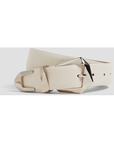 Alberta Ferretti Leather Belt - White