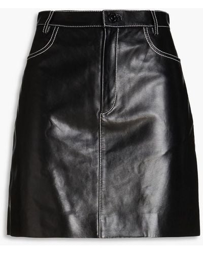 Sandro Jamie Leather Mini Skirt - Black