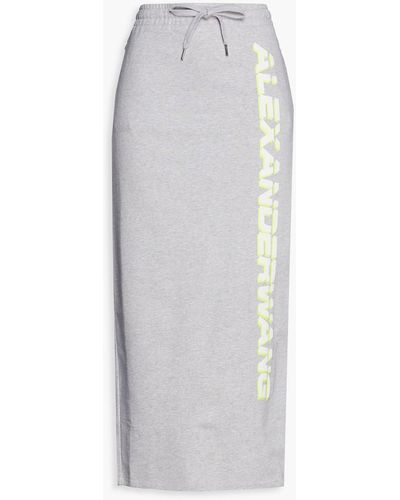 T By Alexander Wang Printed French Cotton-terry - Grey