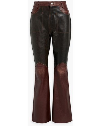 RE/DONE Two-tone Leather Flared Pants - Brown