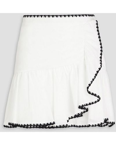 Claudie Pierlot Ruffled Cotton-mousseline Mini Skirt - Grey