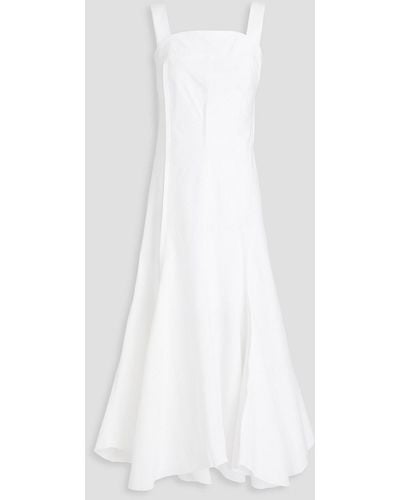 Victoria Beckham Cotton-blend Poplin Midi Dress - White