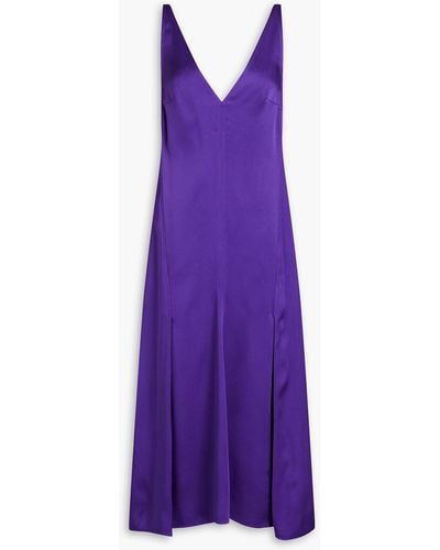 Victoria Beckham Satin Midi Dress - Purple
