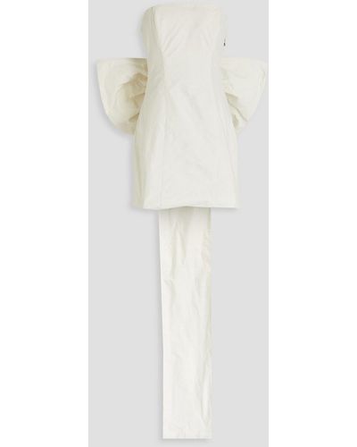 ROTATE BIRGER CHRISTENSEN Strapless Bow-detailed Taffeta Mini Dress - White