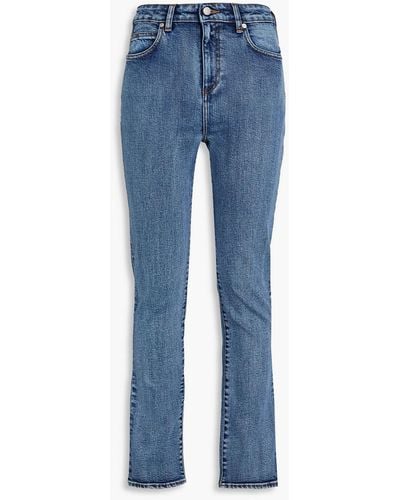 RED Valentino Faded High-rise Slim-leg Jeans - Blue