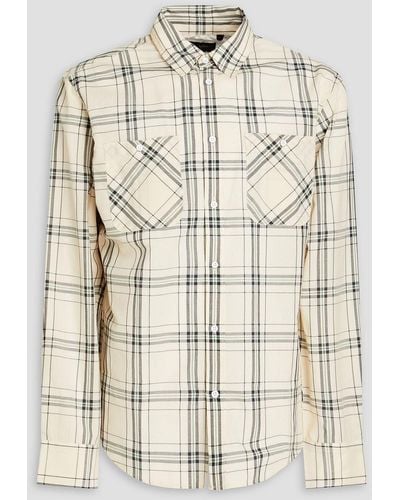 Rag & Bone Gus Checked Cotton Oxford Shirt - Natural