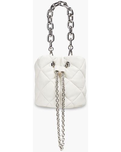 Stand Studio Yvette Quilted Faux Leather Bucket Bag - White