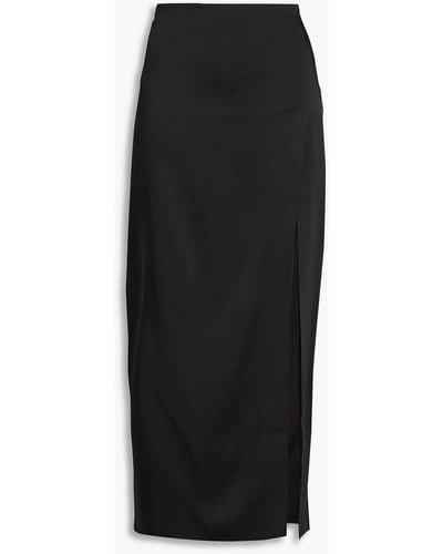16Arlington Minerva Satin Midi Skirt - Black