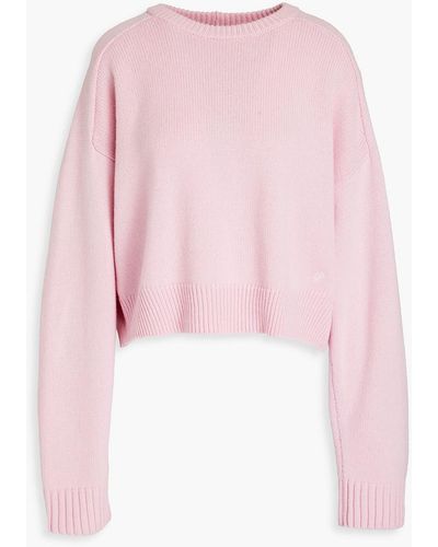 Loulou Studio Bruzzi Cropped Wool And Cashmere-blend Jumper - Pink