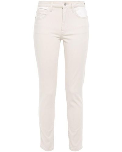 Current/Elliott The Stiletto Two-tone High-rise Skinny Jeans - Natural