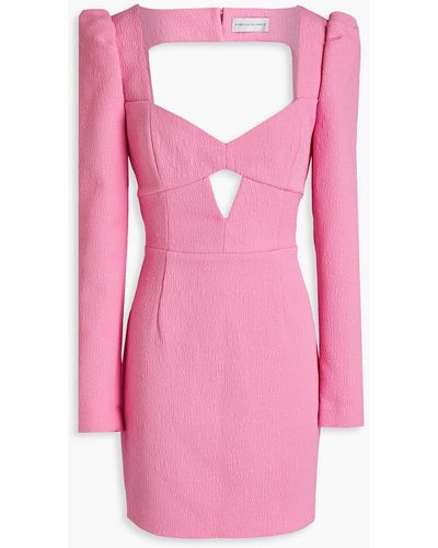 Rebecca Vallance Jaclyn Cutout Stretch-cloqué Midi Dress - Pink