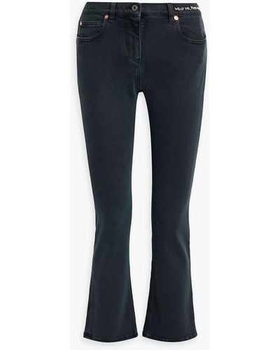 Valentino Garavani Bead-embellished Mid-rise Kick-flare Jeans - Blue