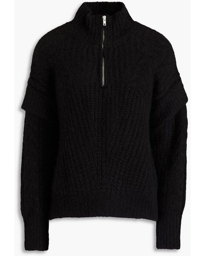 IRO Jilana Cable-knit Half-zip Sweater - Black