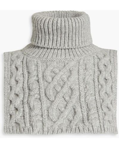 Maison Margiela Mélange Cable-knit Wool Snood - Grey