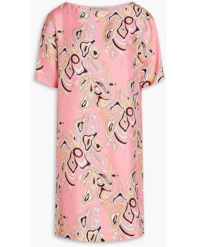 Emilio Pucci Printed Silk-twill Mini Dress - Pink