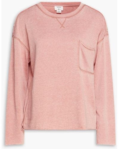 7 For All Mankind Mélange Stretch-jersey Top - Pink