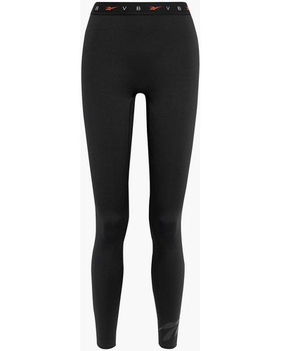 Reebok X Victoria Beckham Printed Stretch leggings - Black