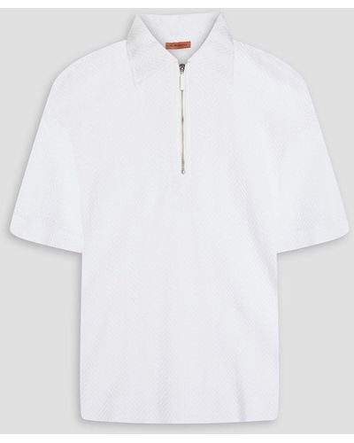 Missoni Crochet-knit Cotton-blend Polo Shirt - White