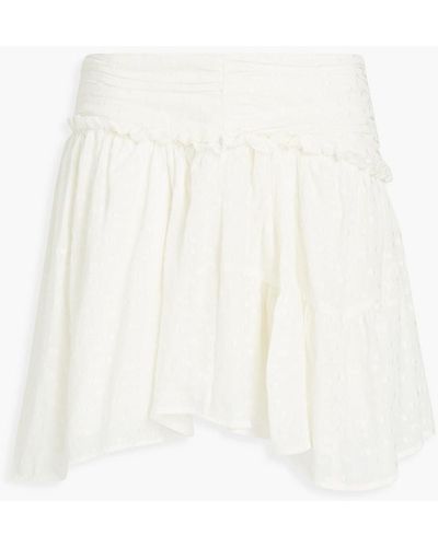 IRO Nixie Gathered Fil Coupé Silk-blend Mini Skirt - White