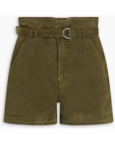 FRAME Belted Denim Shorts - Green