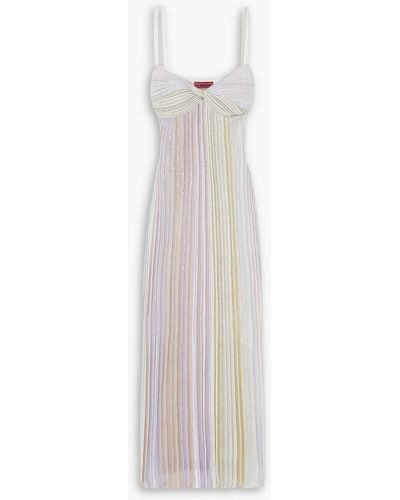 Missoni Sequin-embellished Striped Crochet-knit Maxi Dress - White