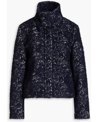 Holzweiler Hanne Brushed Jacquard-tweed Jacket - Blue