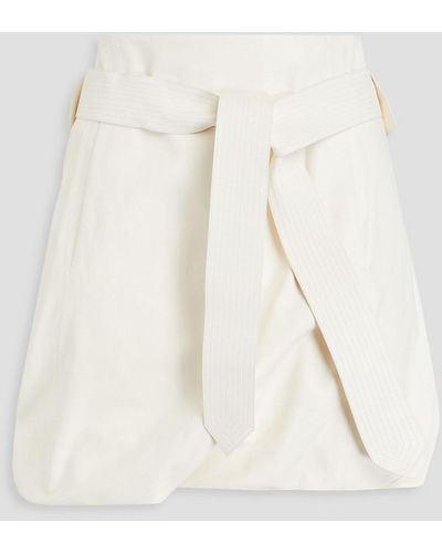 Ferragamo Leather Mini Skirt - Natural