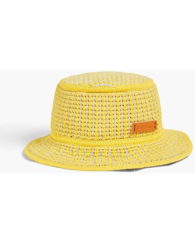 Zimmermann Crochet-knit Bucket Hat - Yellow