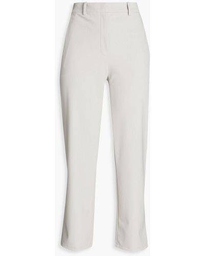 Theory Cropped Stretch-ponte Straight-leg Trousers - White
