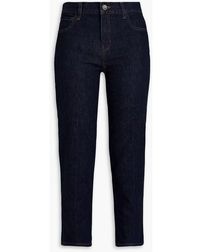 Theory Treeca Cropped High-rise Straight-leg Jeans - Blue