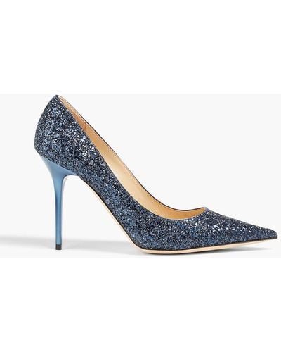 Jimmy Choo Abel Glittered Woven Court Shoes - Blue