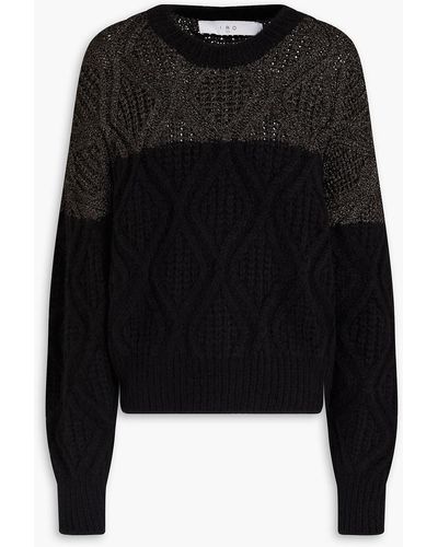 IRO Juna Metallic Cable-knit Sweater - Black
