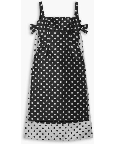 Emilia Wickstead Cape-effect Polka-dot Jacquard Dress - Black