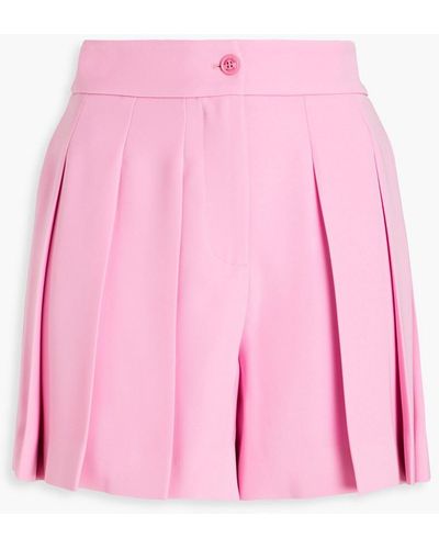 Boutique Moschino Pleated Stretch-crepe Shorts - Pink