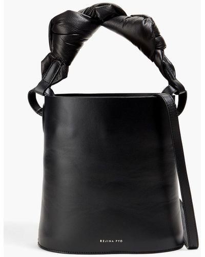 Rejina Pyo Knotted Leather Bucket Bag - Black