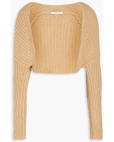 Vince Cropped Ribbed-knit Shrug - White