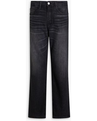 FRAME The Straight Whiskered Denim Jeans - Black