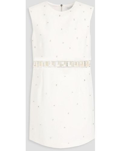 Rachel Gilbert Aliyah Cutout Crystal-embellished Crepe Mini Dress - White