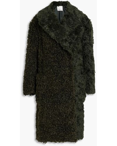 3.1 Phillip Lim Double-breasted Faux Shearling Coat - Black