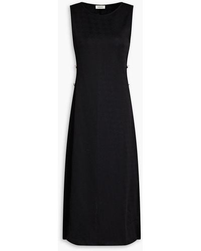 Sandro Magda Embellished Cutout Jacquard Midi Dress - Black