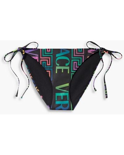 Versace Tief sitzendes bikini-höschen mit print - Schwarz