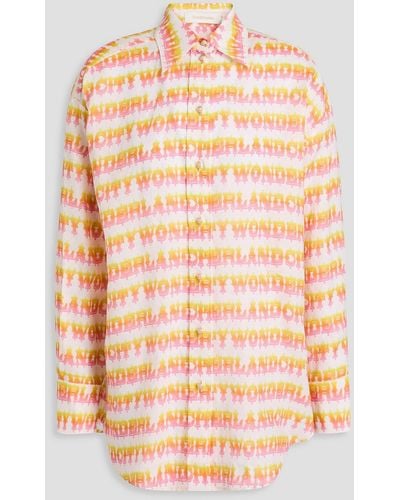 Zimmermann Hemd aus ramie mit print - Orange