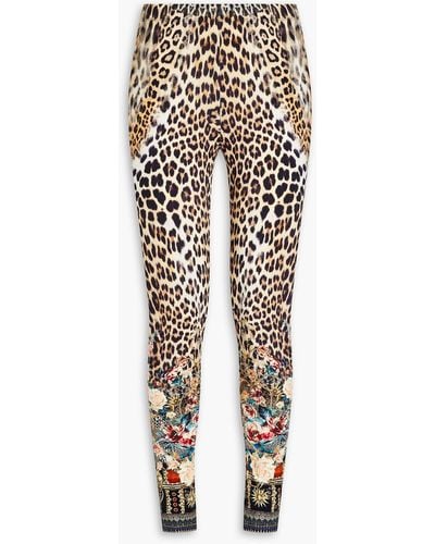 Camilla Crystal-embellished Printed Stretch-modal Jersey leggings - Multicolour