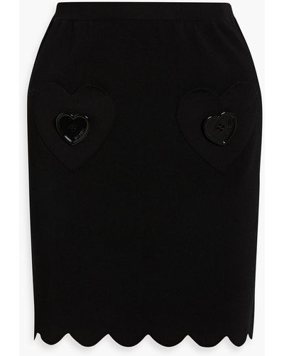 Moschino Scalloped Jersey Mini Skirt - Black