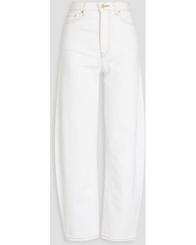 Ganni High-rise Tapered Jeans - White