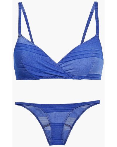 Lisa Marie Fernandez Yasmin Printed Triangle Bikini - Blue