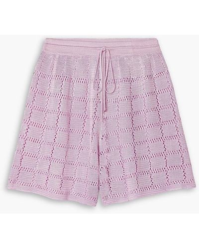 Calle Del Mar Crochet-knit Shorts - Pink