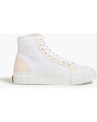 Goodnews Juice Faux Leather And Canvas High-top Sneakers - White