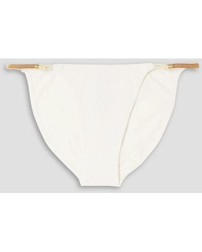 ViX Elis Seersucker Mid-rise Bikini Briefs - White